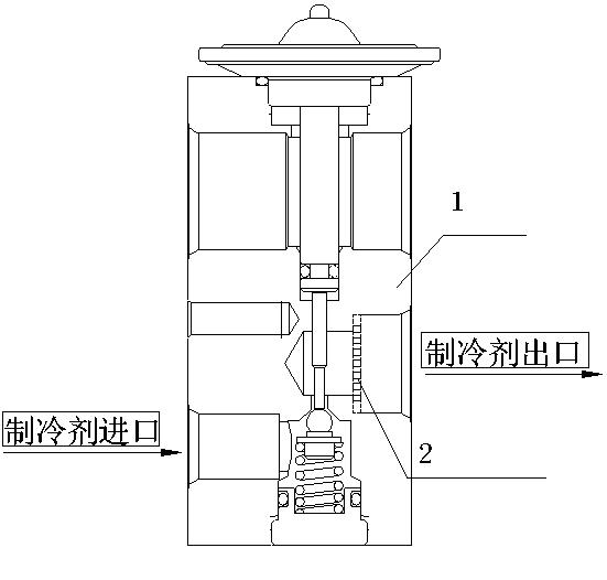 Structure for preventing noise and improving heat exchange performance in automotive air-conditioning heating power expansion valve