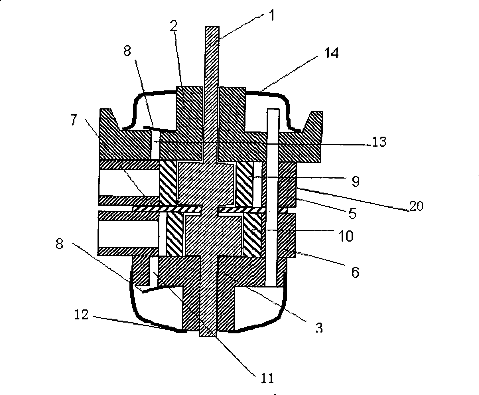 Double-cylinder compressor in refrigerating device