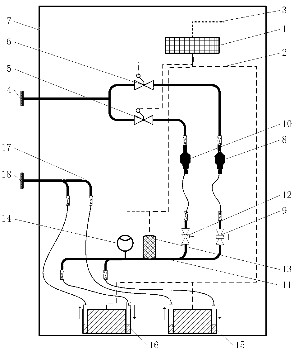 Automatic sampling system for radioactive gas-carrying discharge substances