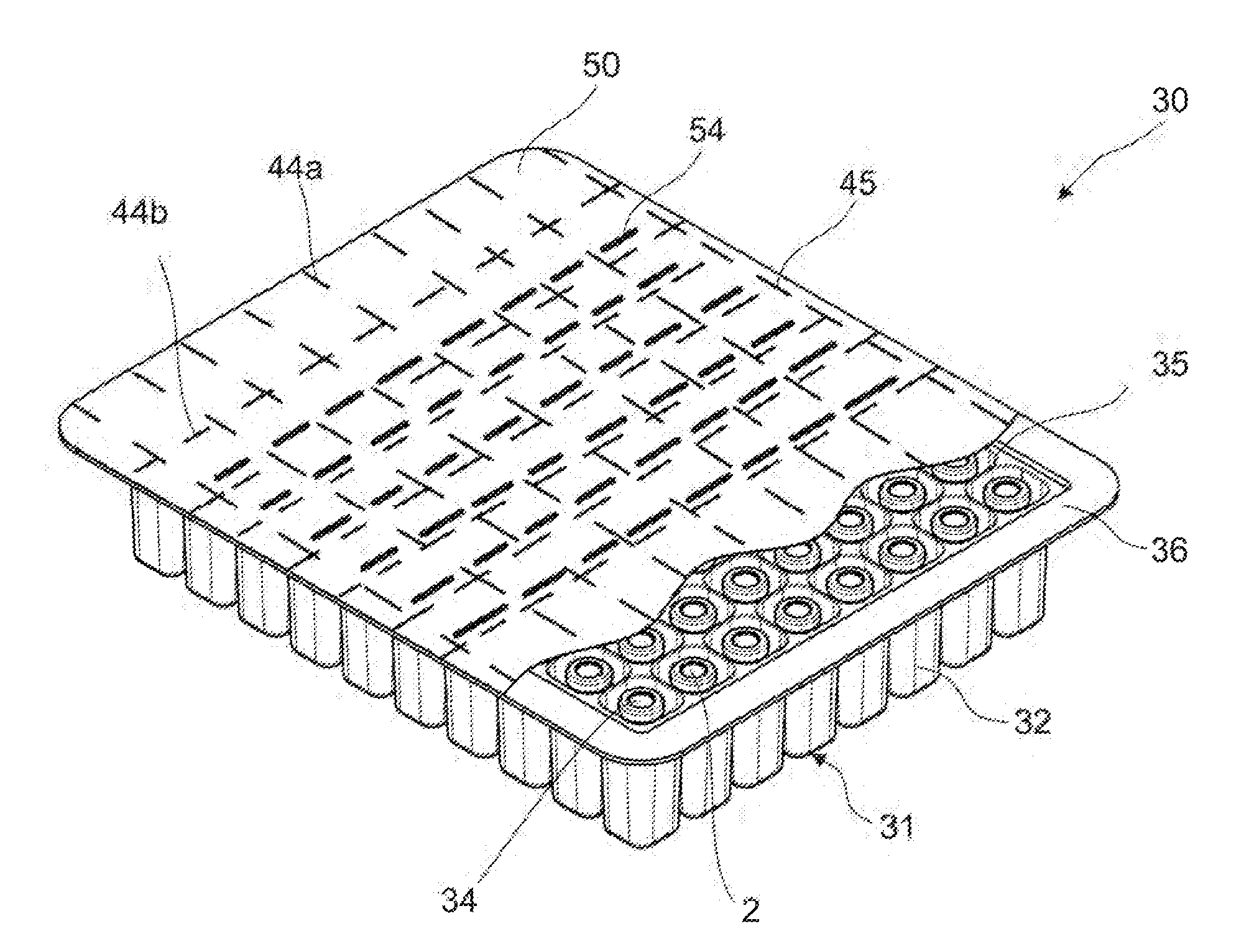 Packaging structure and method for sterile packaging containers for substances for medical, pharmaceutical or cosmetic applications and methods for further processing of containers using this packaging structure