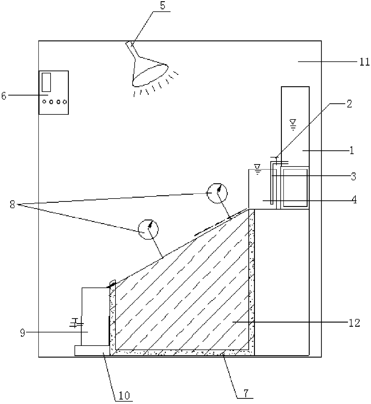 Test device for simulating slope site rock mass disintegration and test method of test device