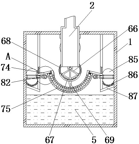 Cooling liquid circulating scrap removing device for machining