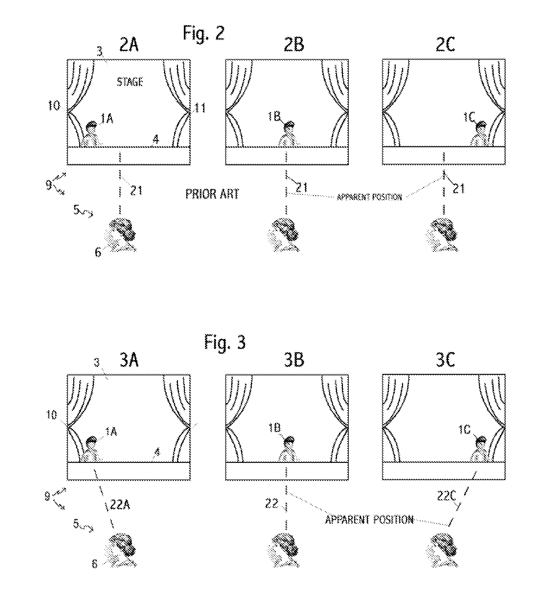 System and method for wireless microphone apparent positioning