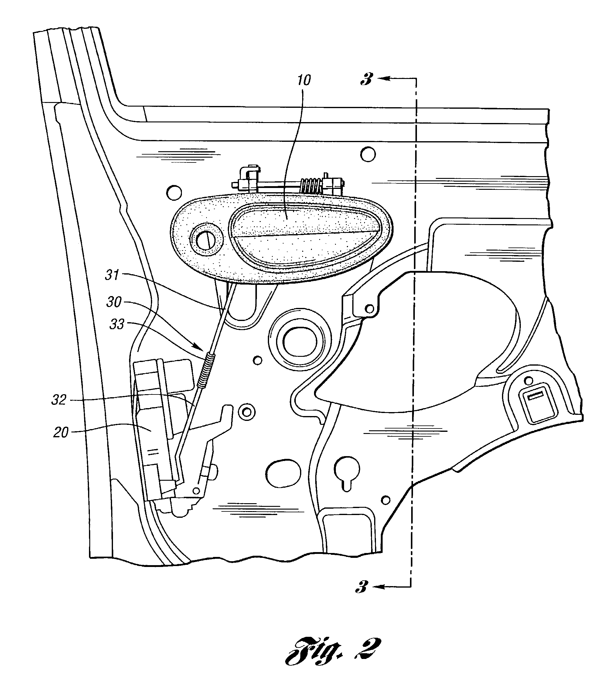 Vehicle door latching mechanism having an improved link rod