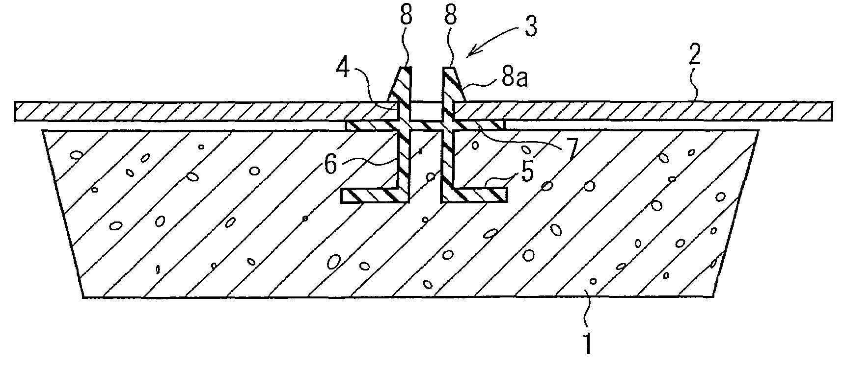 Attachment structure of EA component