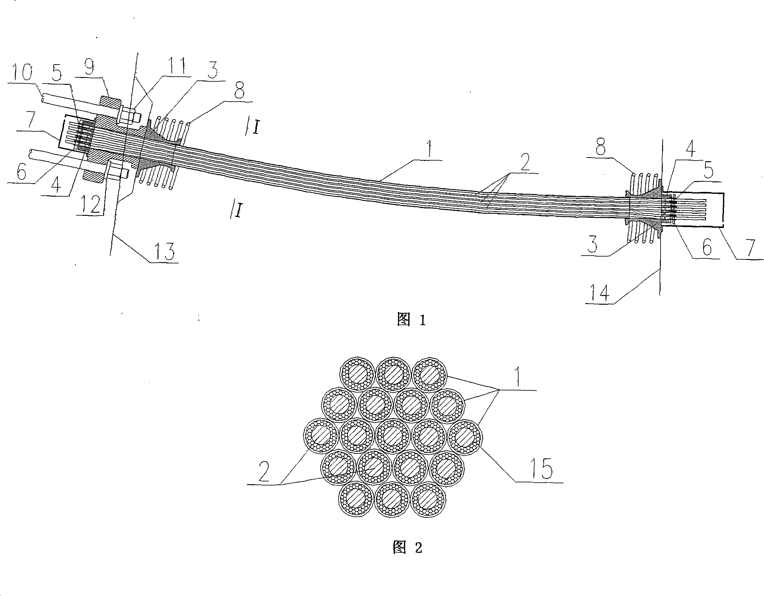 Method and device for anchoring changeable prestressing force of suspension bridge