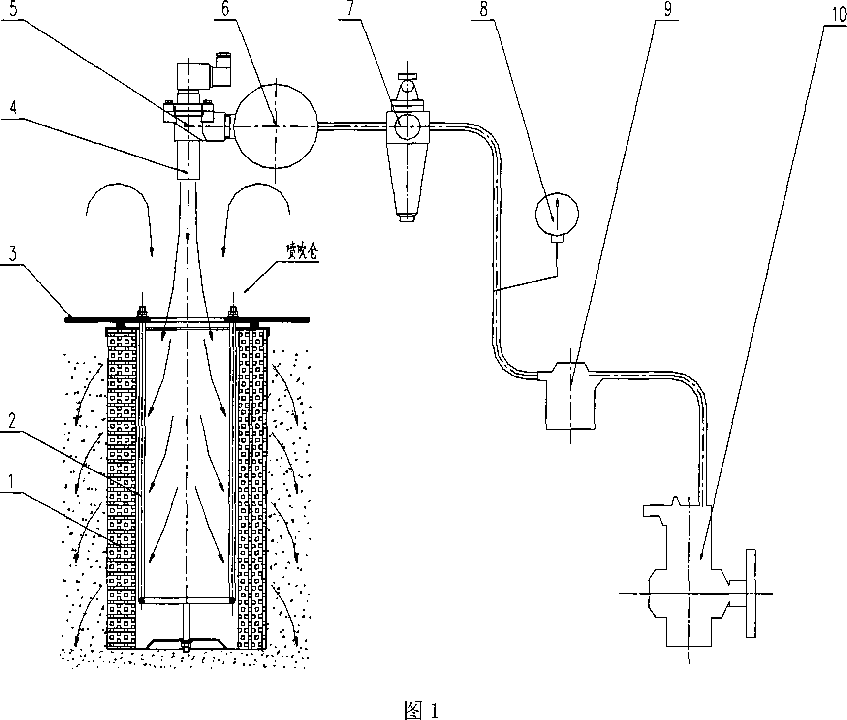 Back-flushing soot-cleaning device for high-efficiency dust-absorption vehicle