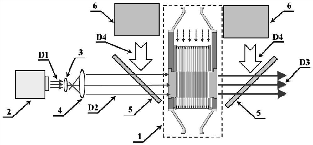 Laser amplification device and laser capable of realizing high-power structured light field laser output