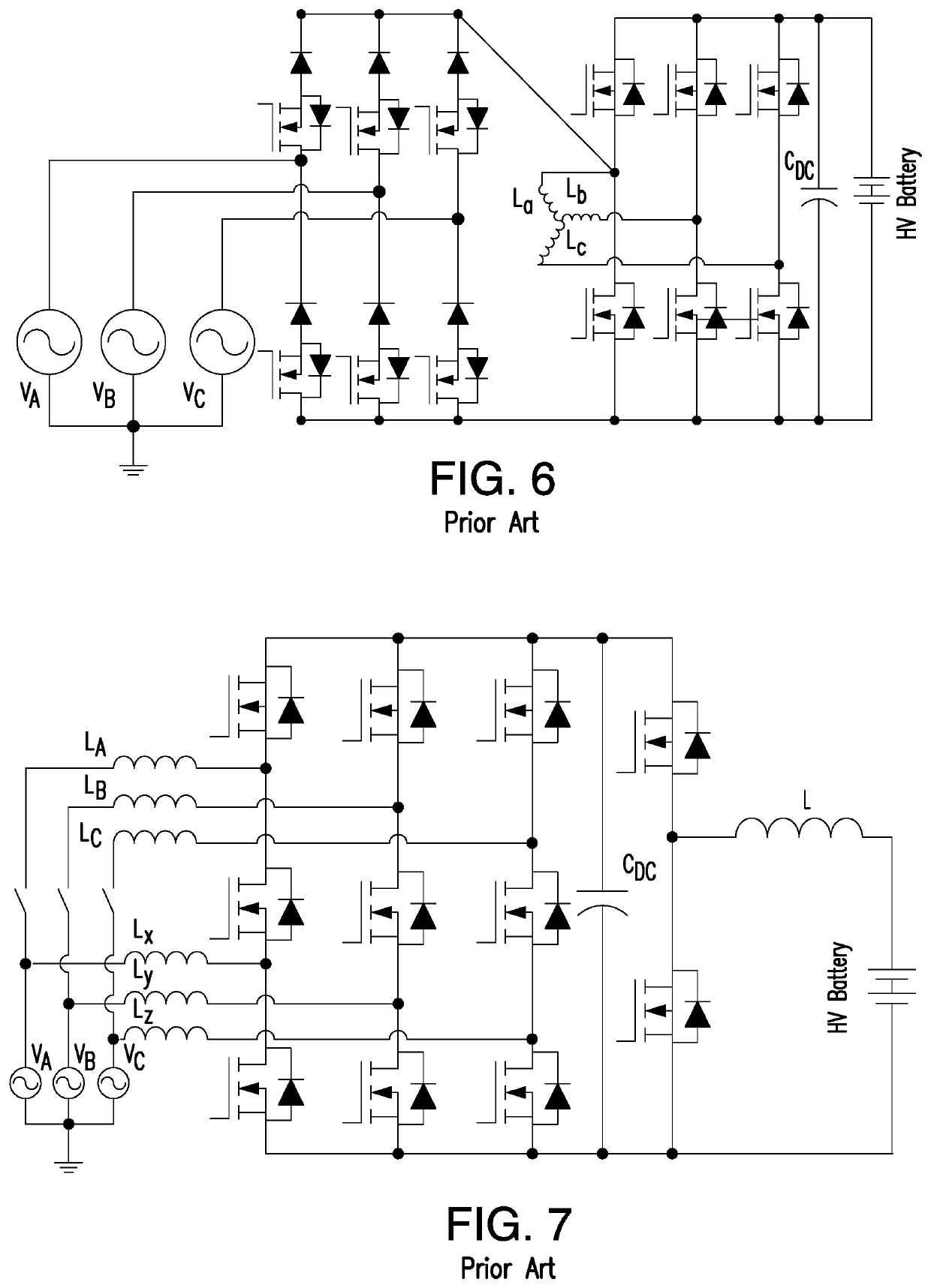 Vehicle on-board charger for bi-directional charging of low/high voltage batteries