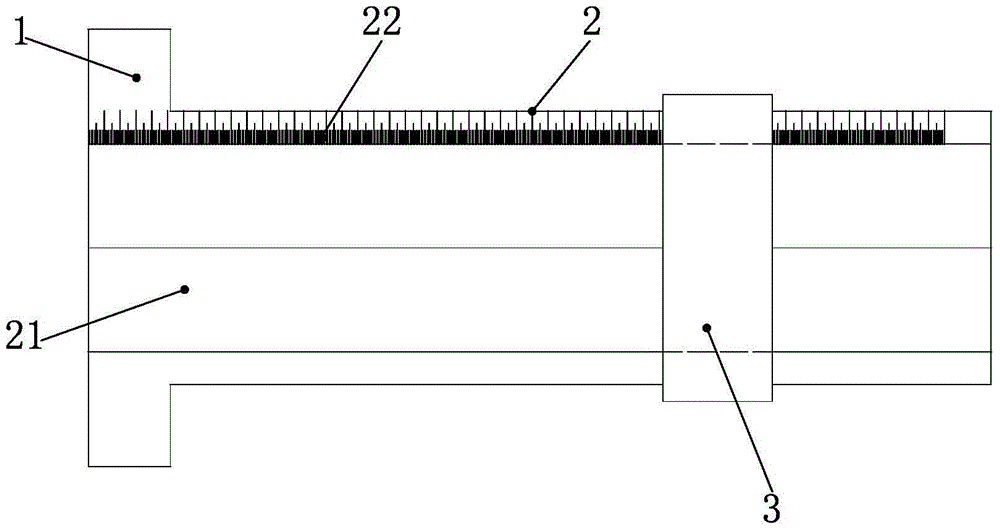 Positioning device and method for ensuring equal protruding lengths at both ends of core-through bolts