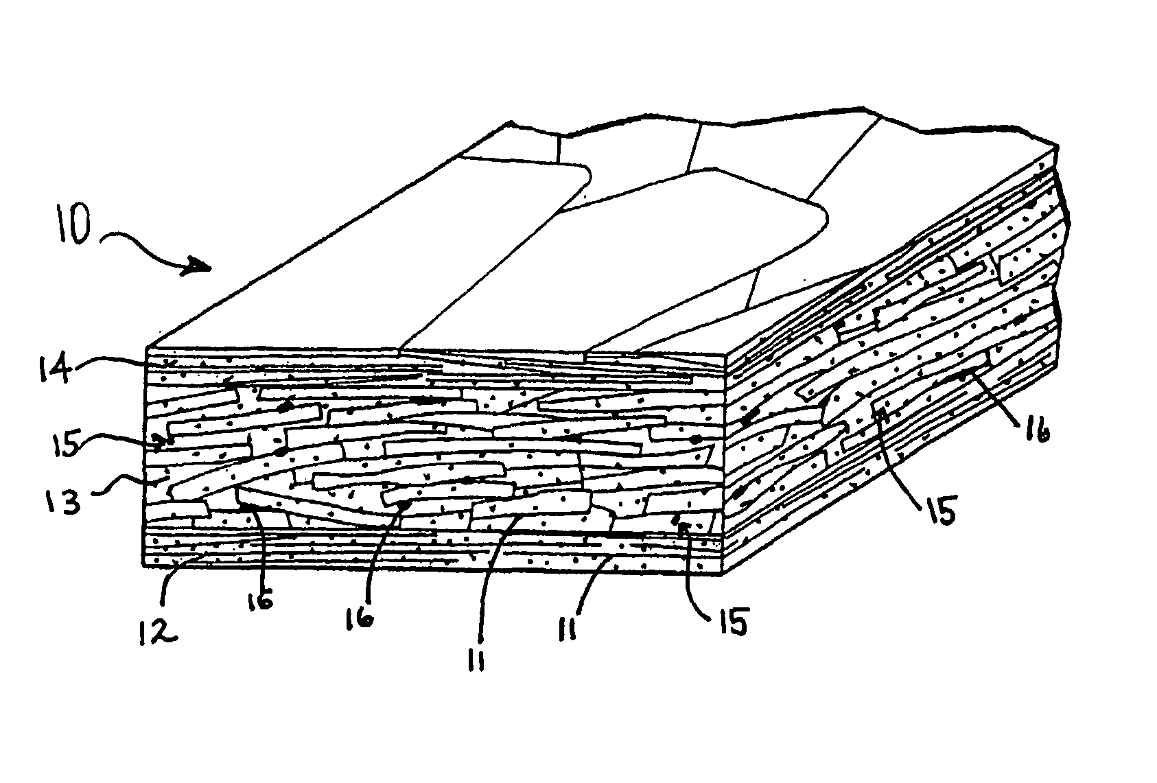 Strength-enhanced, lightweight lignocellulosic composite board materials and methods of their manufacture