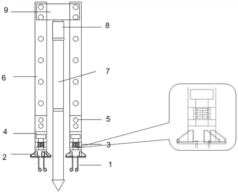 Gravity type anchor rod static pressing pile supporting rack and application method