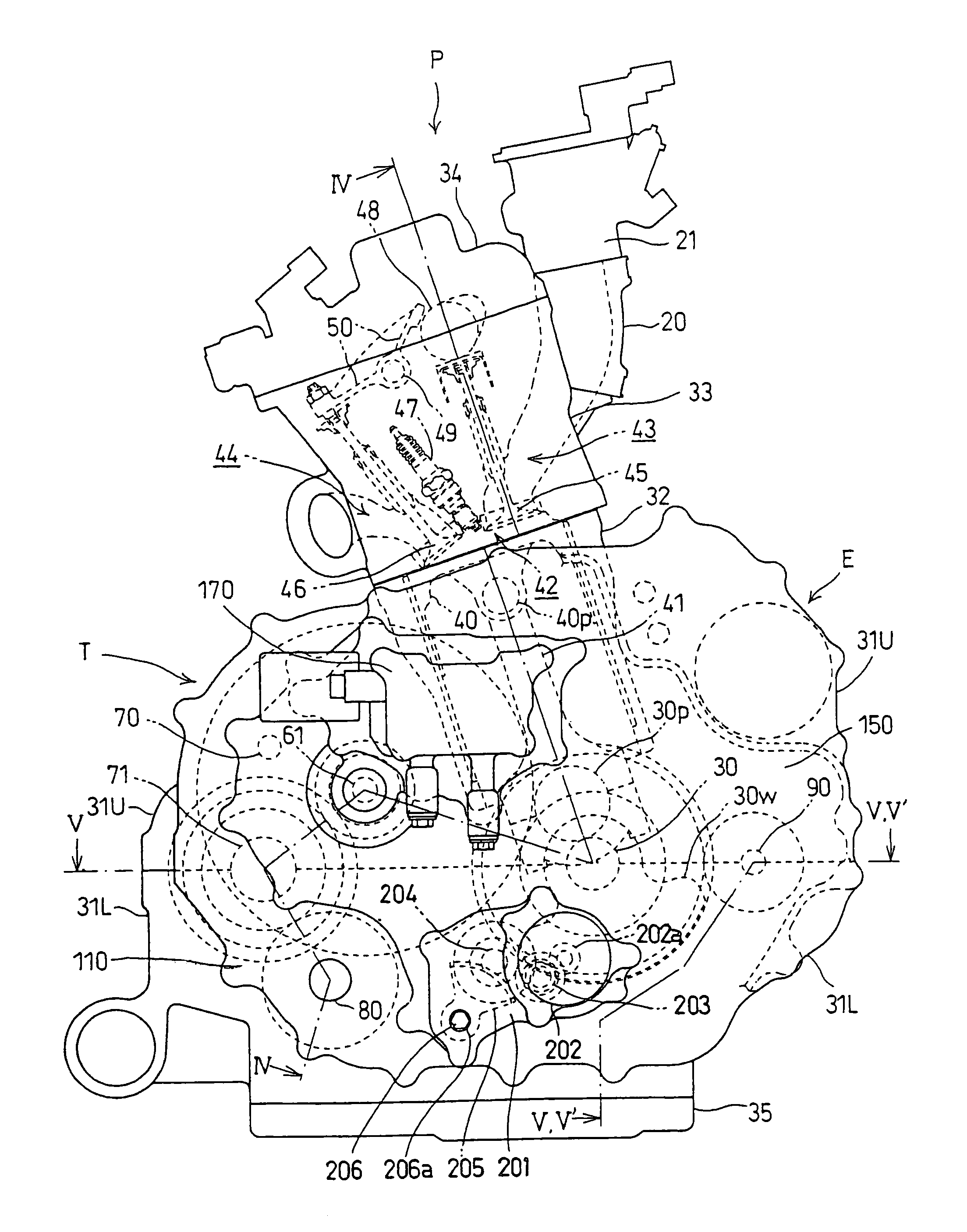 Crankcase structure for an internal combustion engine