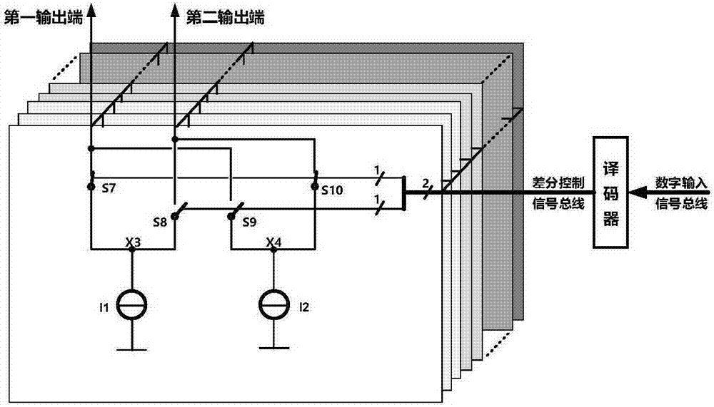 Switching current device and digital-analog converter based on same