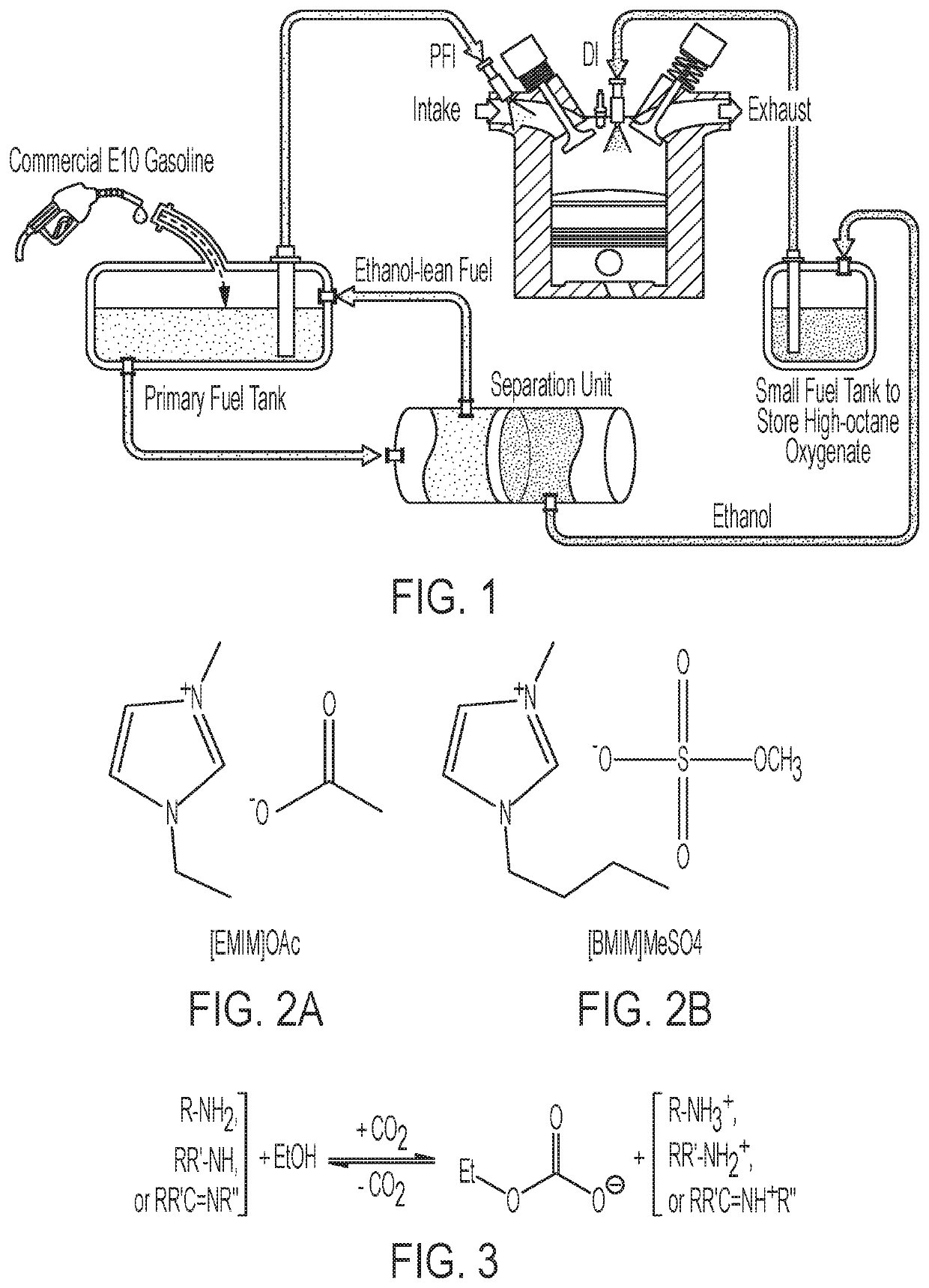 On-board separation of oxygenates from fuels