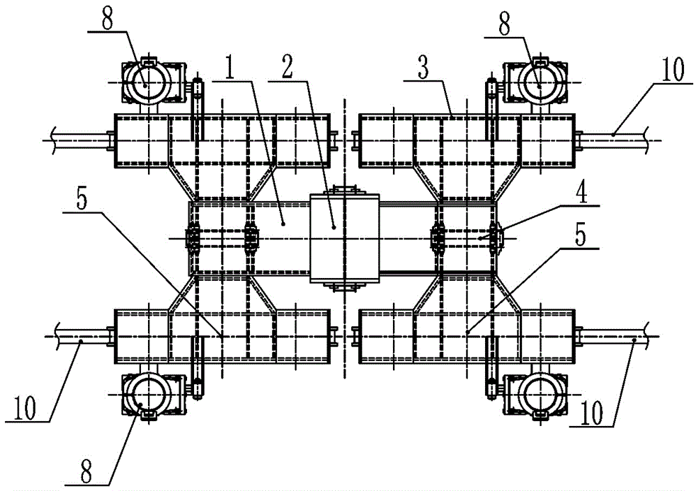 A kind of running mechanism of double-track trolley group of super-large gantry crane