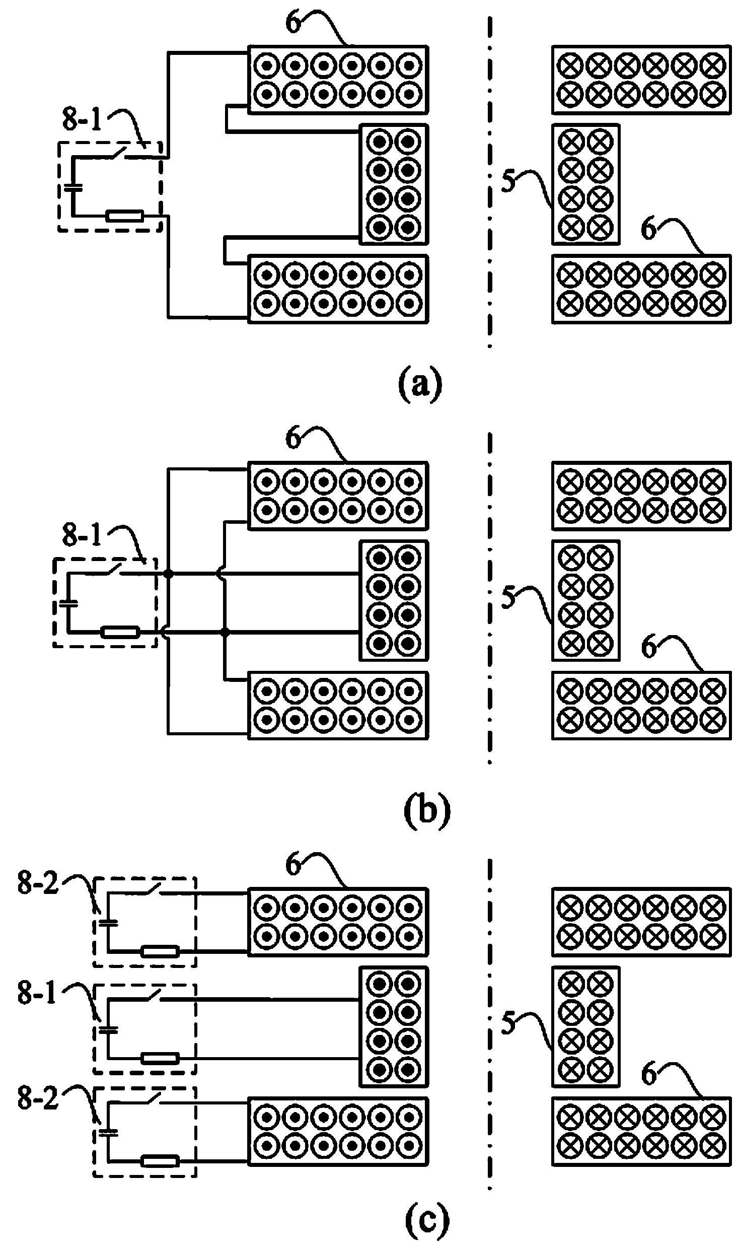 Method and device for electromagnetically forming metal pipe fitting in radial and axial loading mode