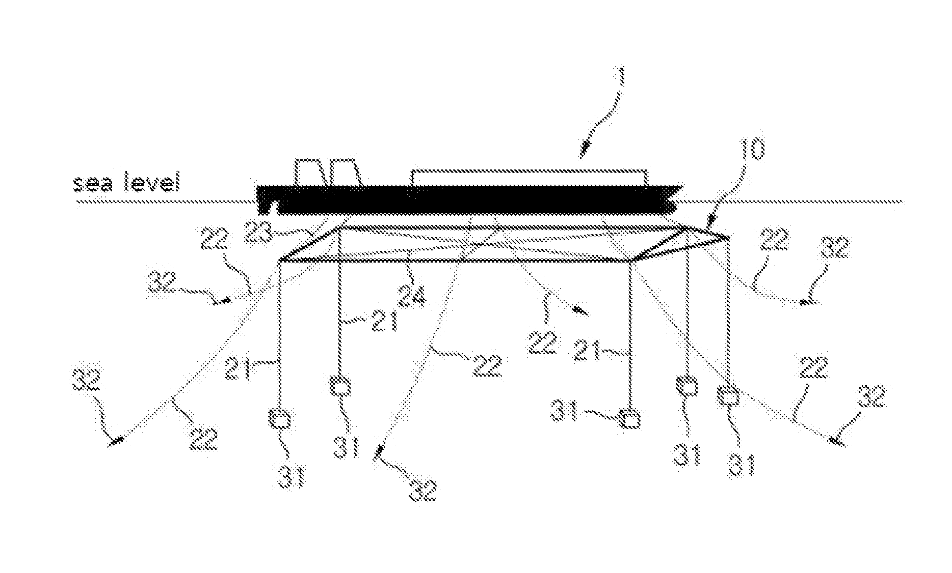 Appratus for mooring floater using submerged pontoon