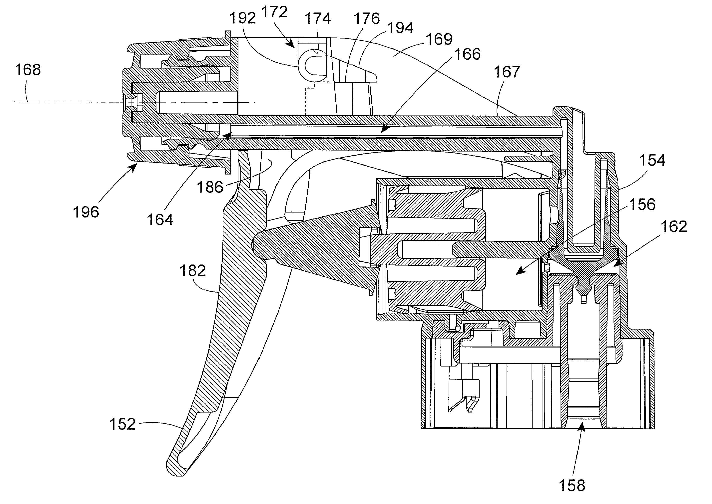 Trigger forward pivot limit for a trigger sprayer