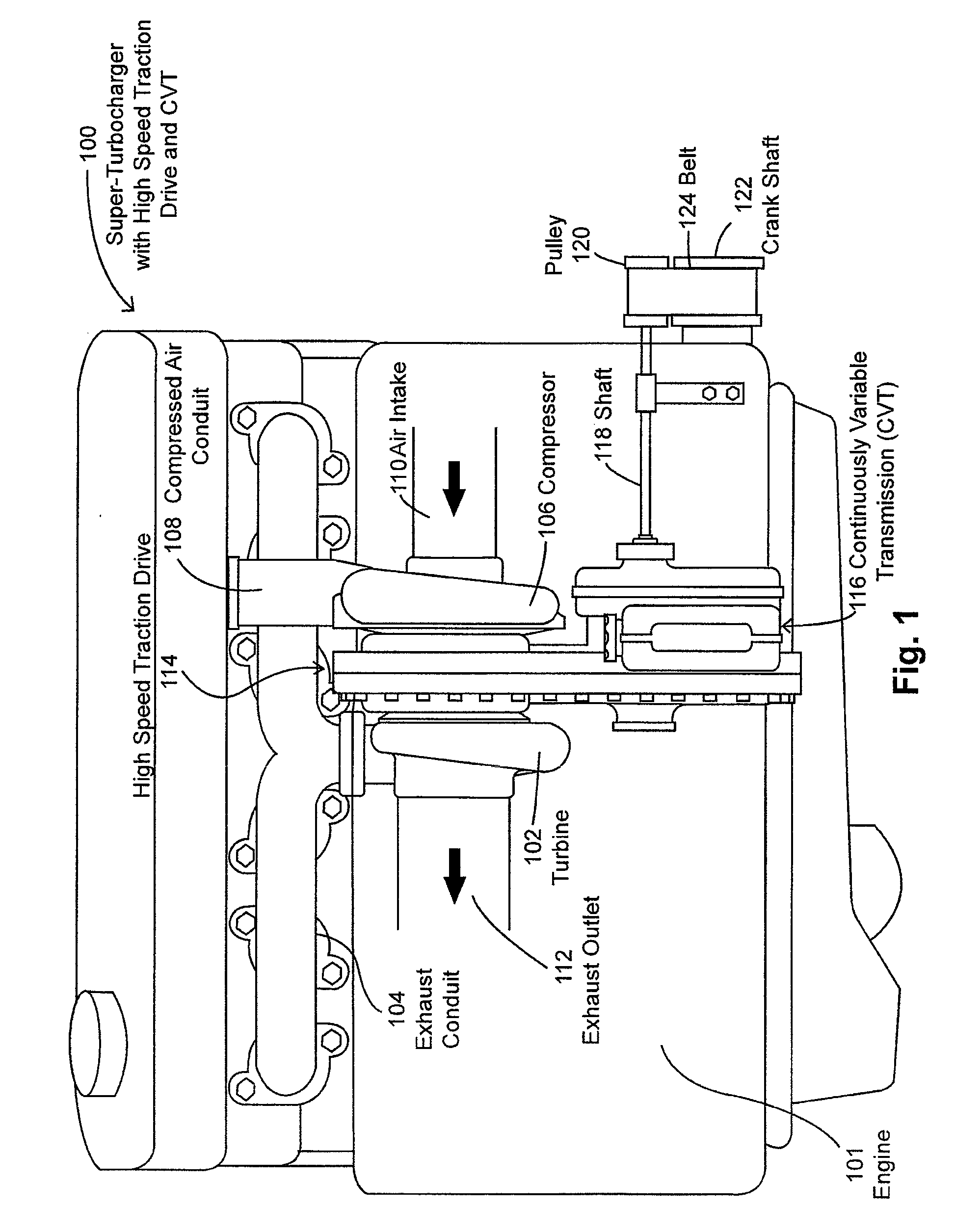 Super-turbocharger having a high speed traction drive and a continuously variable transmission