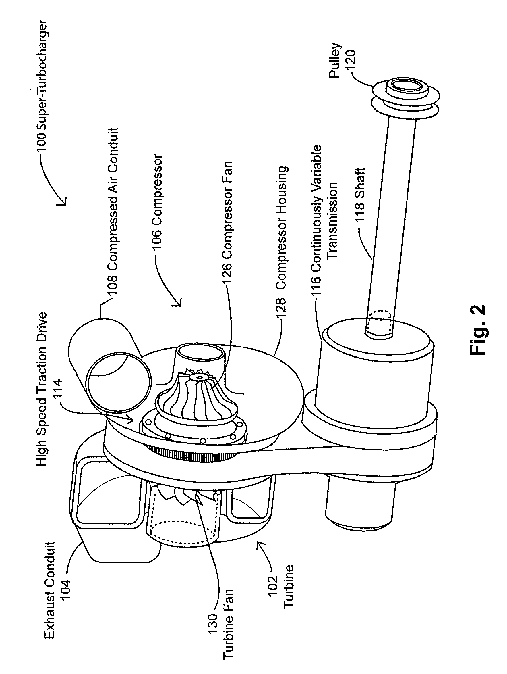 Super-turbocharger having a high speed traction drive and a continuously variable transmission