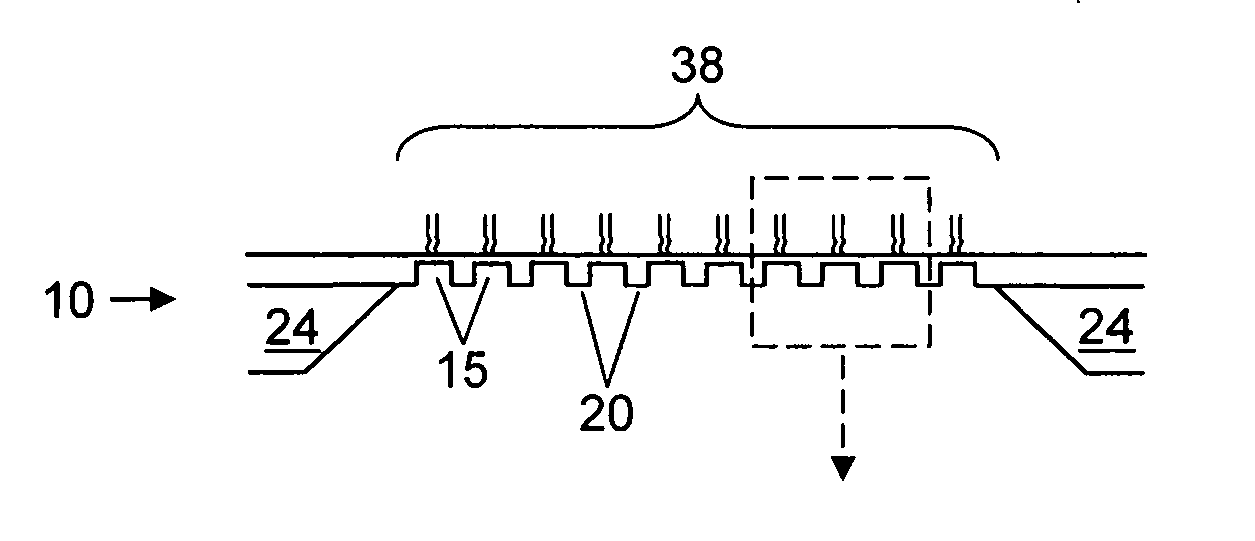 Nano-scale ligand arrays on substrates for particle beam instruments and related methods