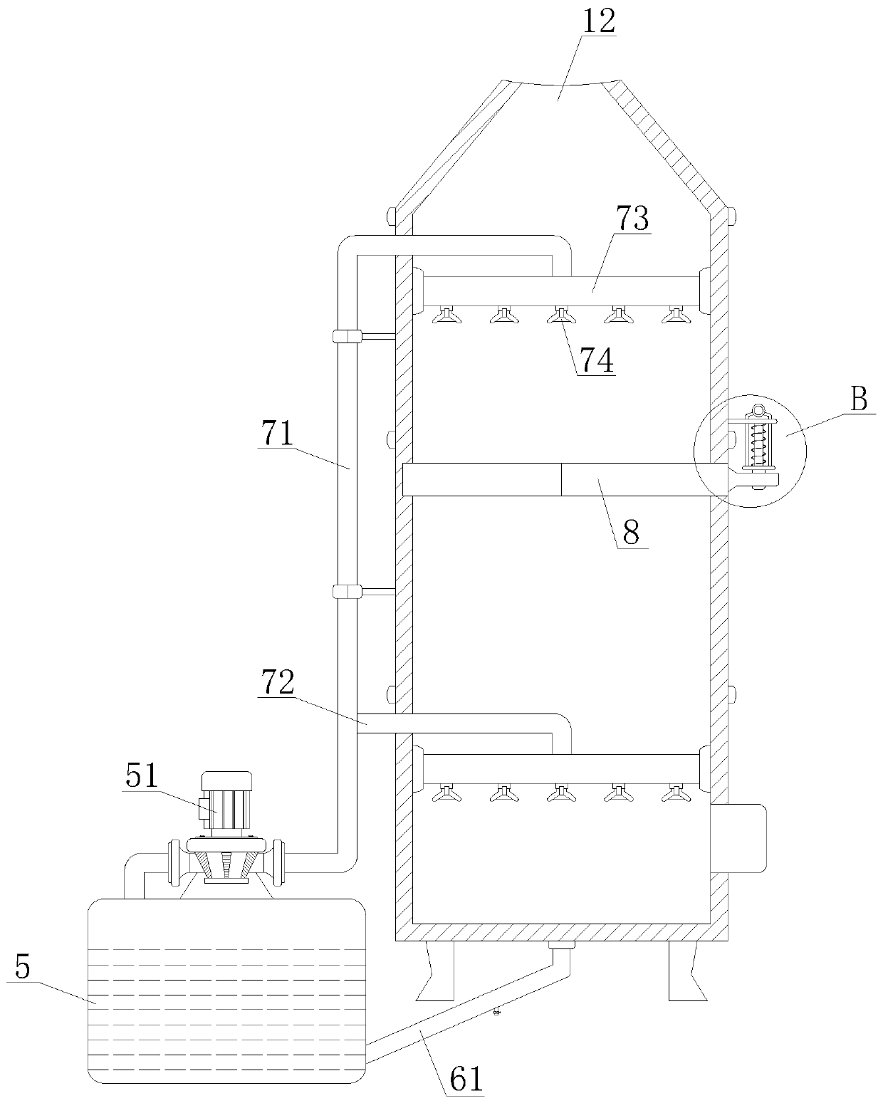 Wet desulfurization and denitrification device and process for high-sulfur-concentration flue gas