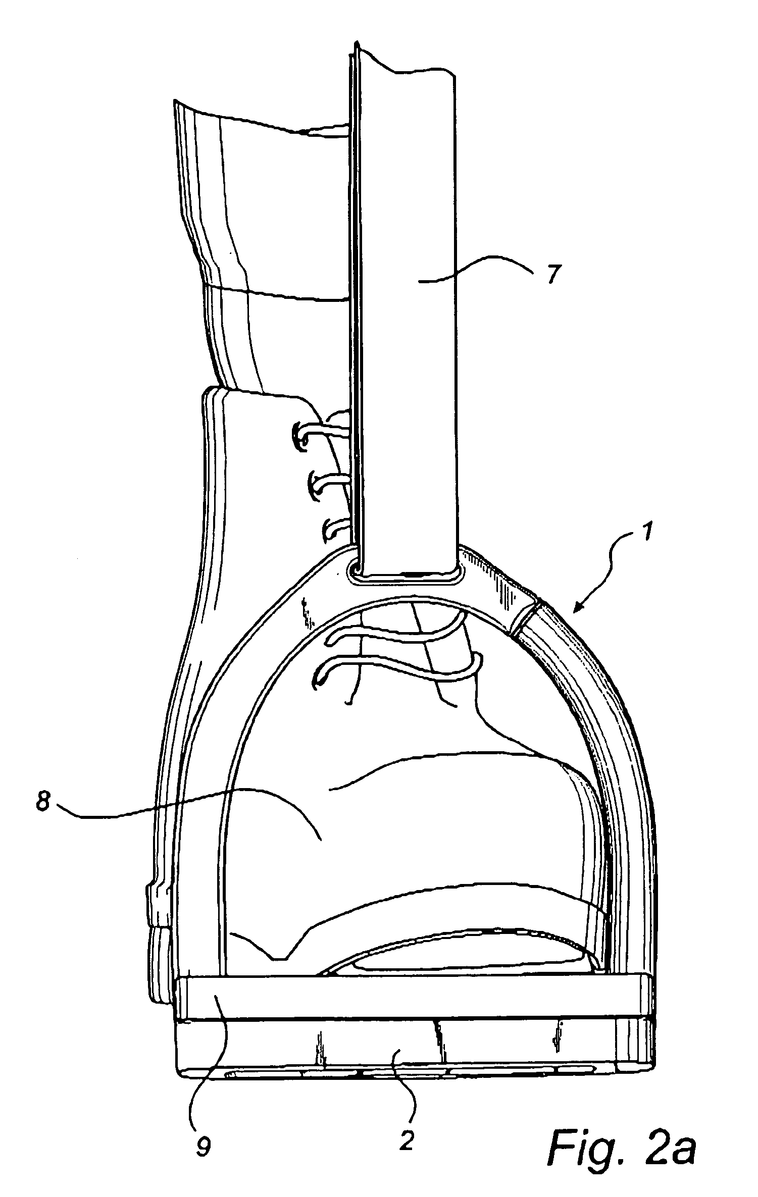 Safety stirrup with detachable elastic portion