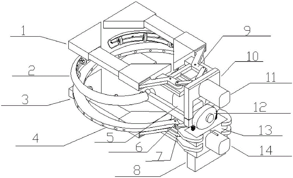 Pole-climbing robot with stabilizing device