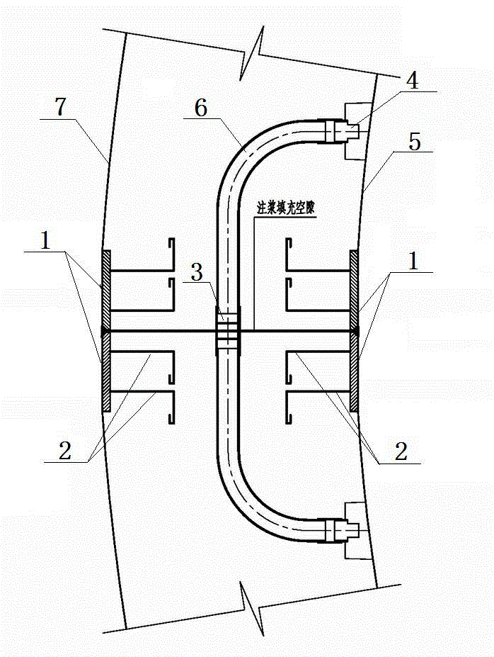 Assembled type jacking pipe piece structure and assembling method thereof