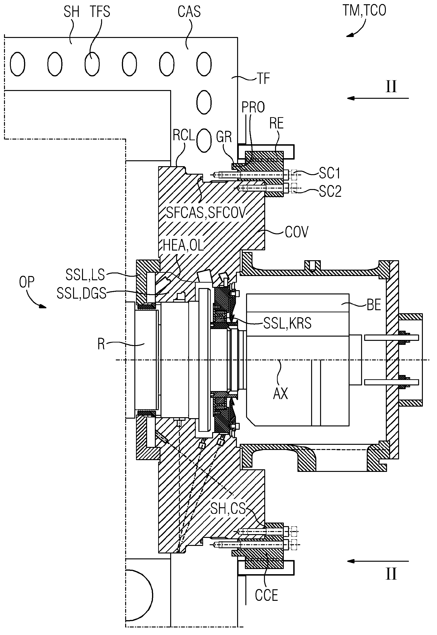 Centering attachment of a compressor housing cover