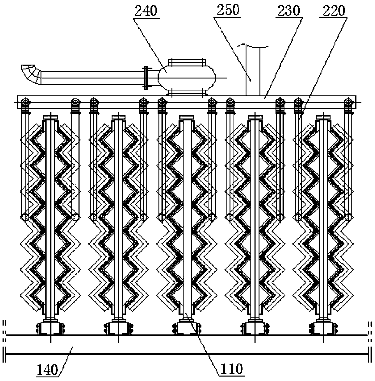 Filter cloth-filter chamber filtering device and method for disposing sewage