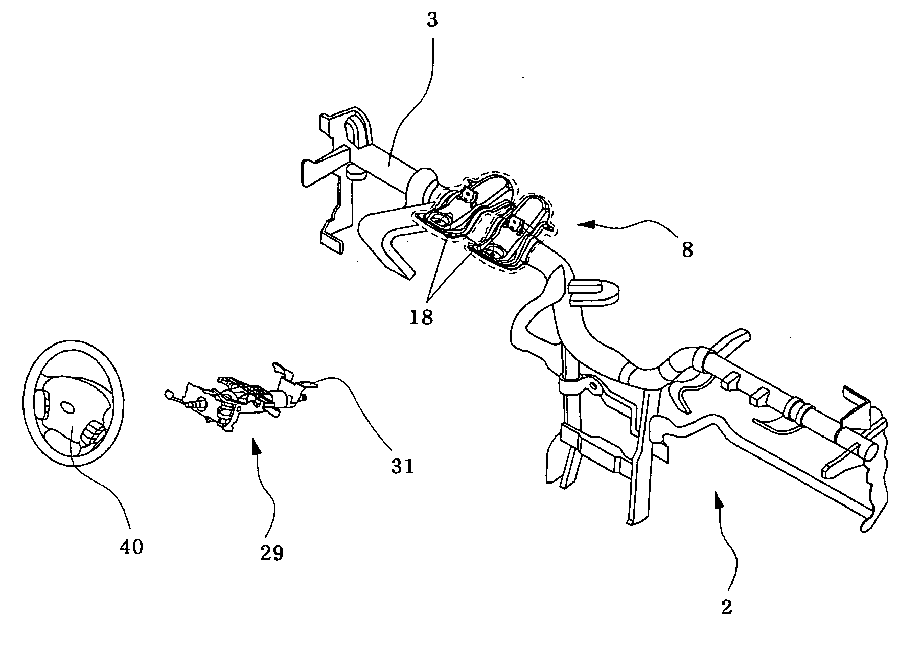 Steering-column fixing-panel assembly of cowl crossmember