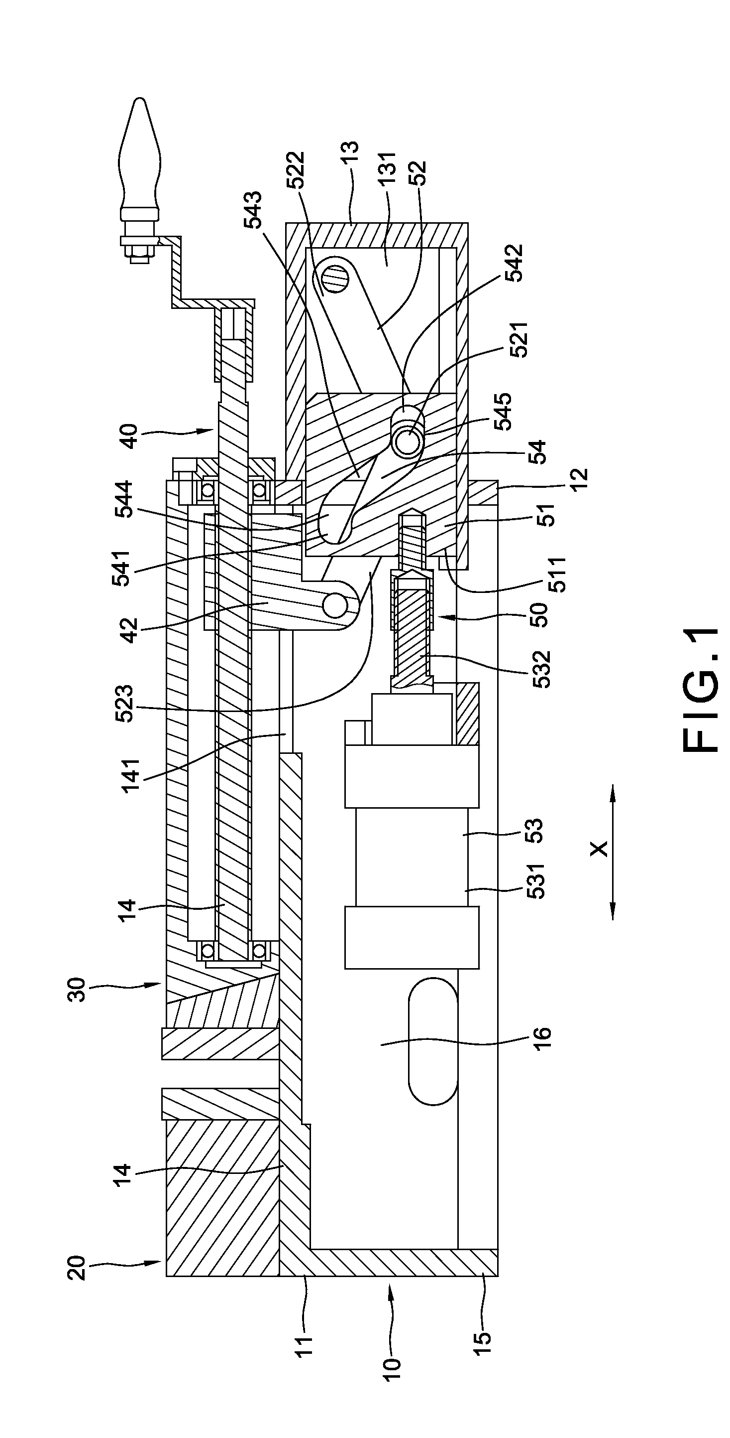 Vise with push device