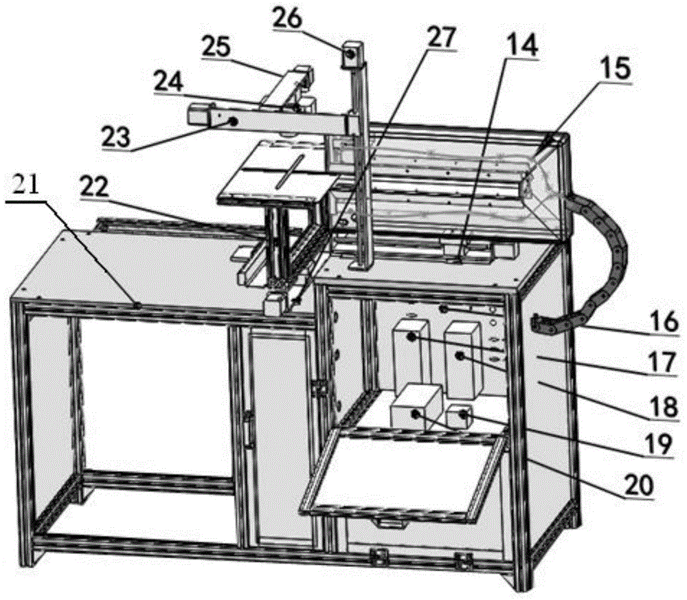 Optical mechanical and electrical online measurement and control teaching innovation experimental platform