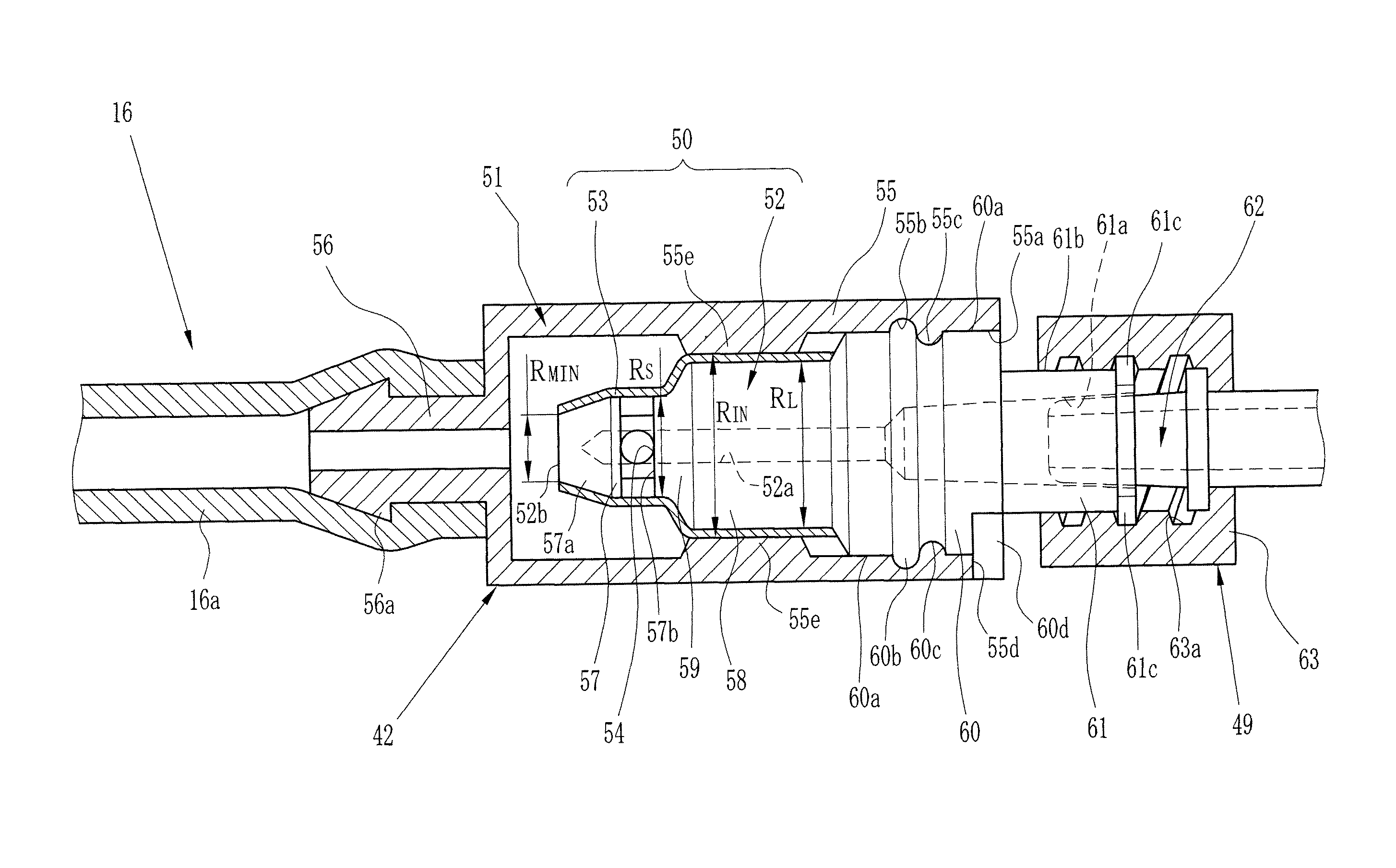 Check valve assembly for endoscope