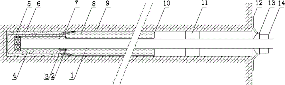 A liquid-expanding yielding pressure, earthquake and high ground temperature bolt