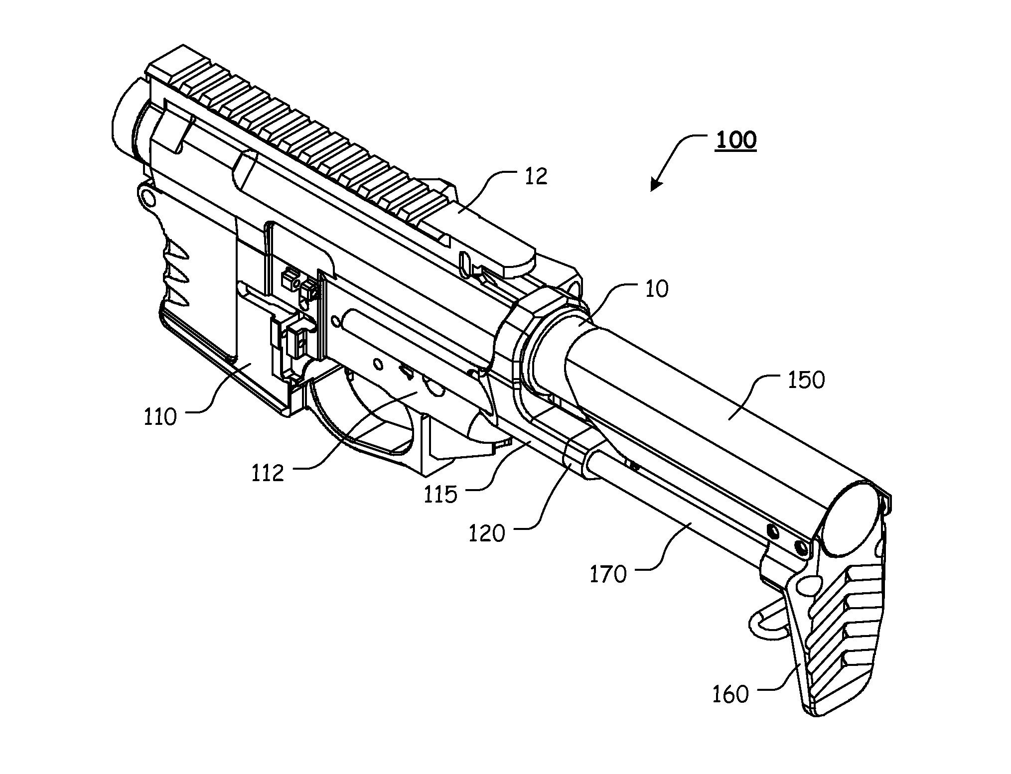 Receiver and Collapsible Buttstock for a Firearm