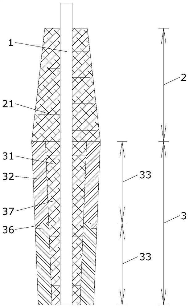 Large propeller mesopore loam core and casting fastening tool thereof