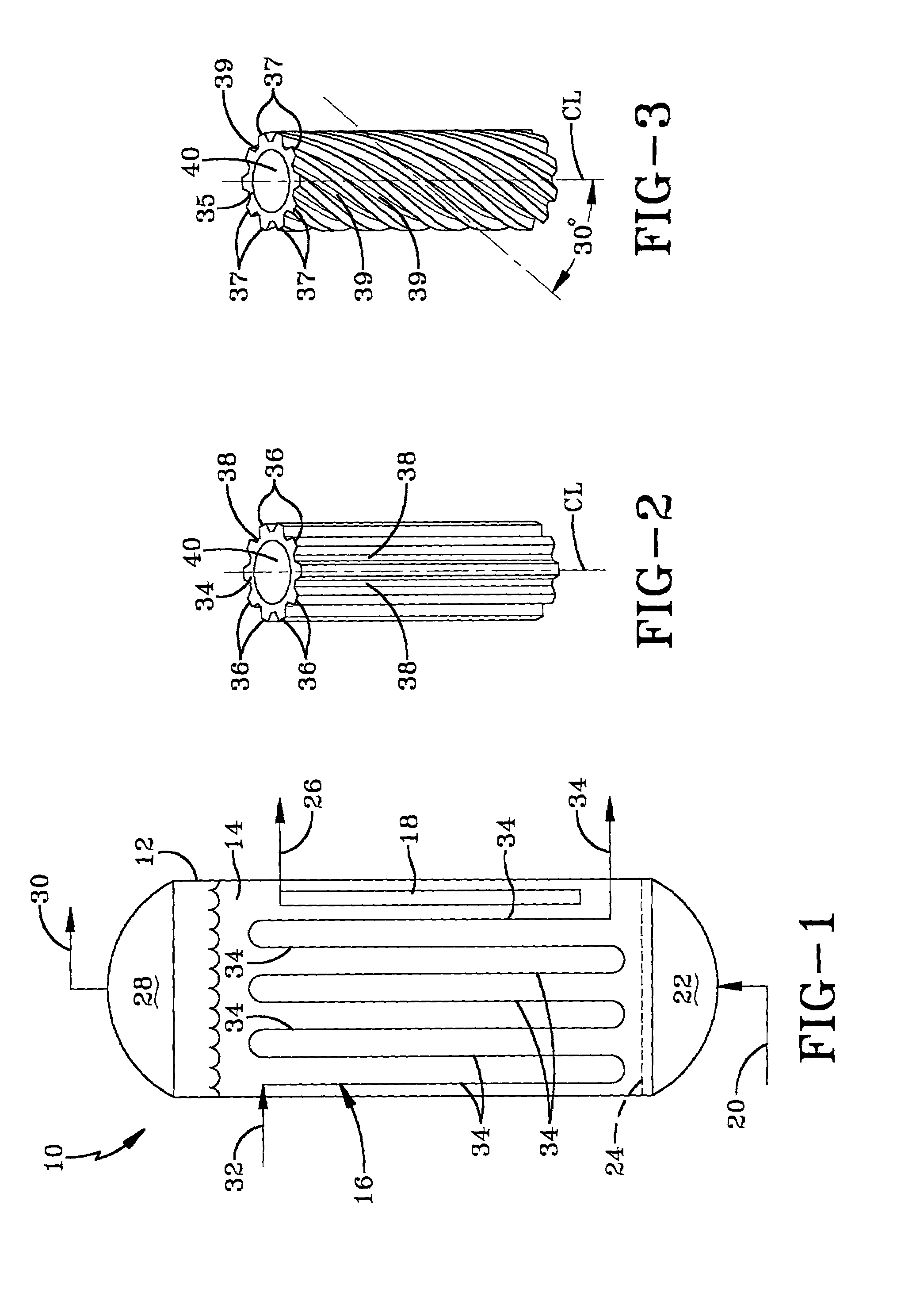 Increased heat exchange in two or three phase slurry