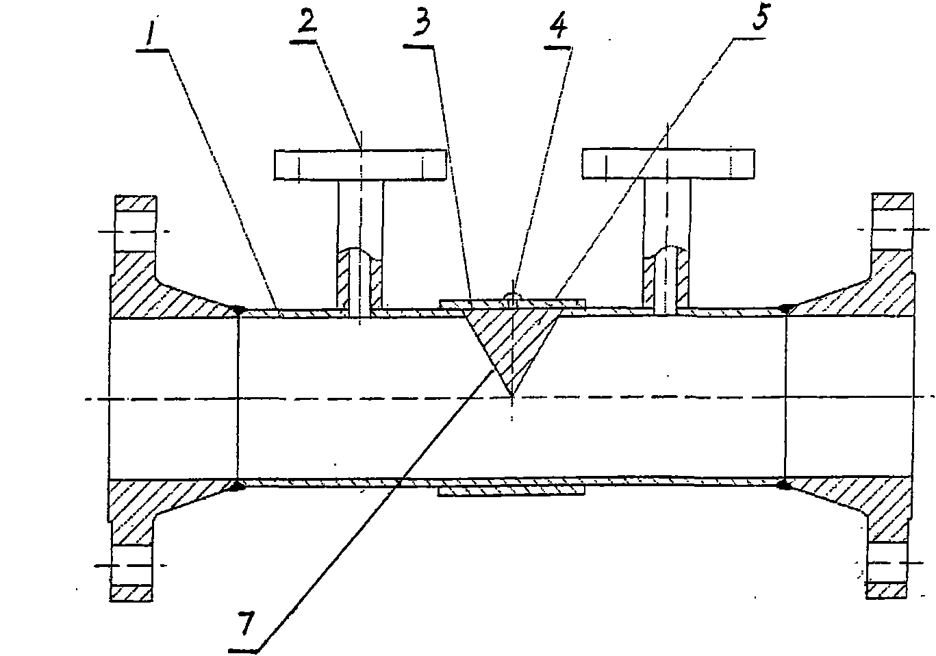 Wedge shape pore plate flow measurement device with whole tungsten carbide material