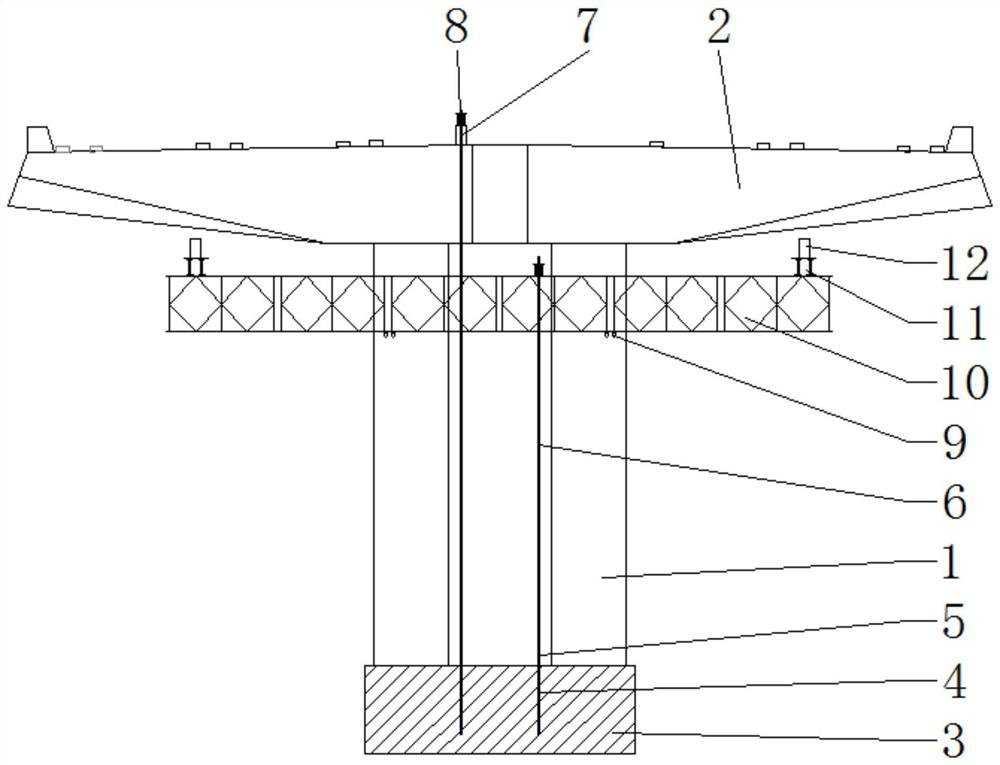 Assembly type bridge splicing bent cap mounting method and supporting structure