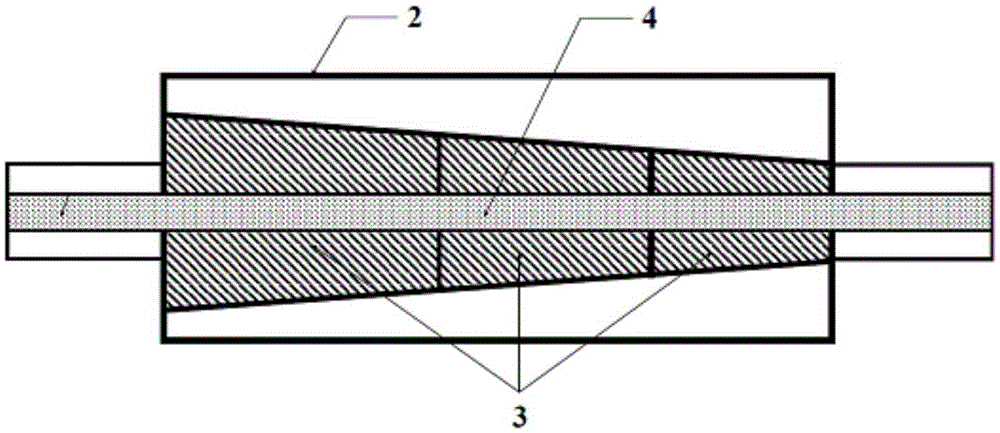 Tapered fusing cladding power filter