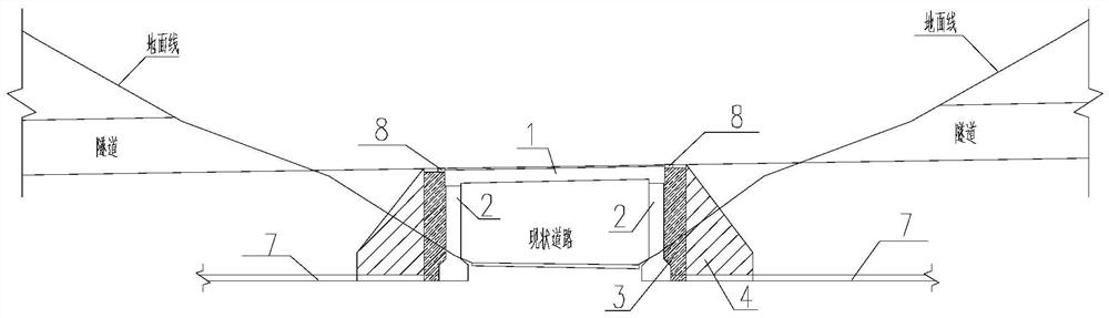 Novel bridge spanning structure between mountainous area tunnels and construction method thereof