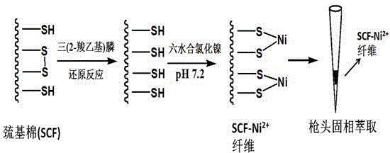 HSAB theory based sulfhydryl cotton post-modification material as well as preparation and application thereof