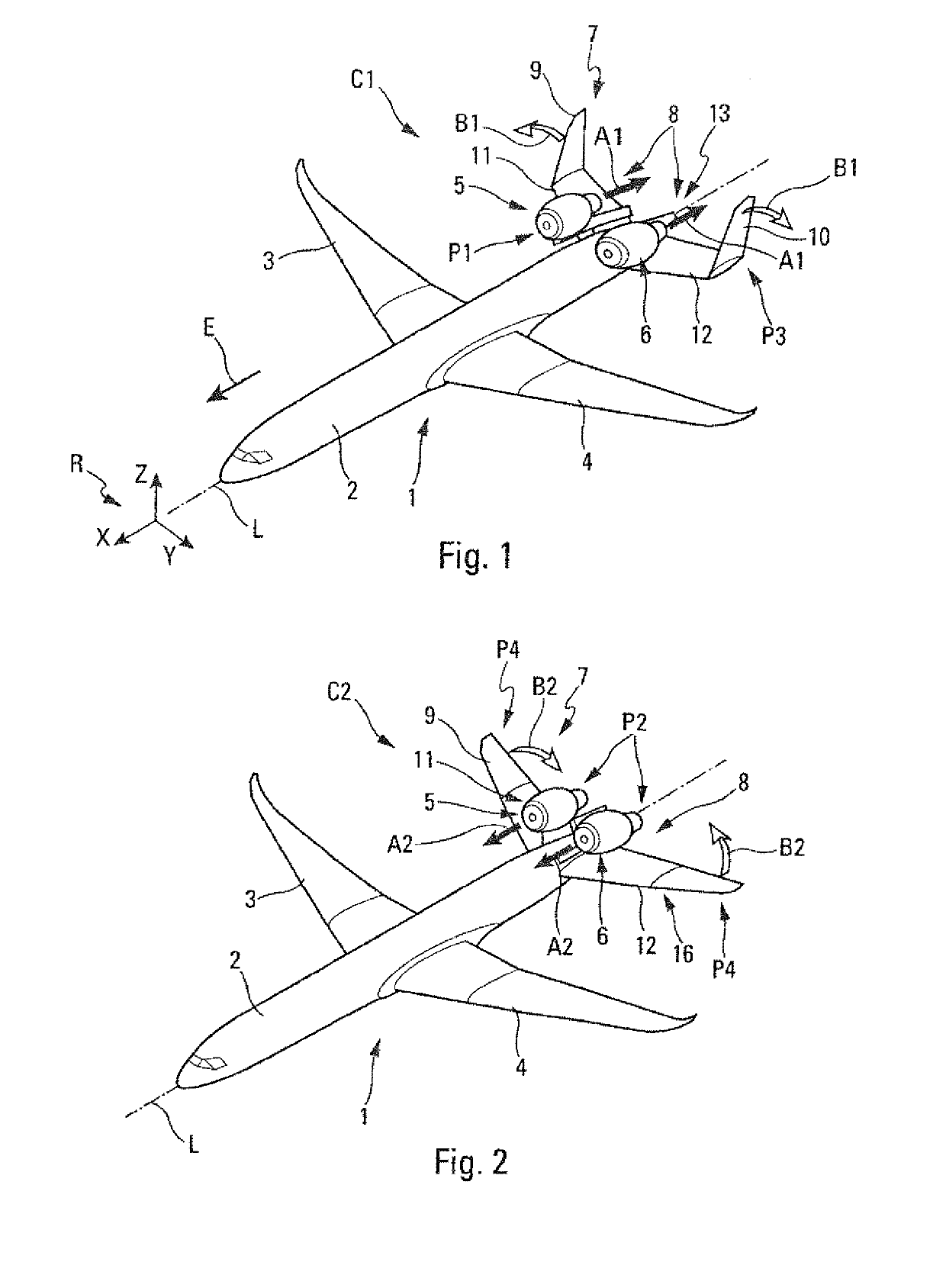 Airplane with configuration changing in flight