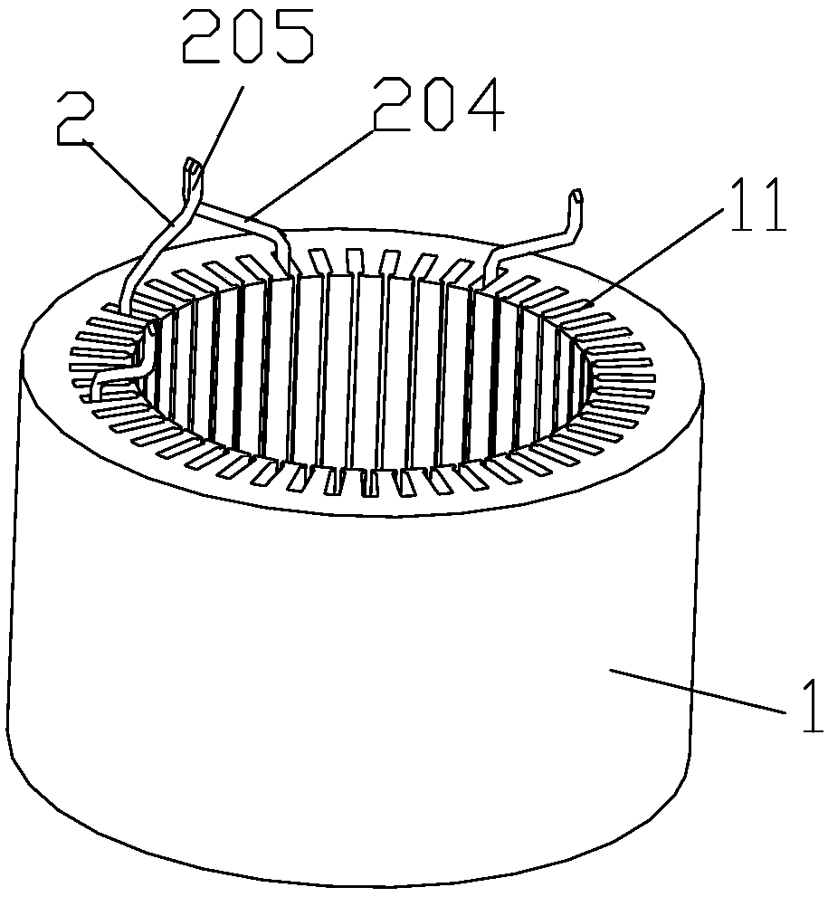 Motor, stator assembly and coil winding method thereof