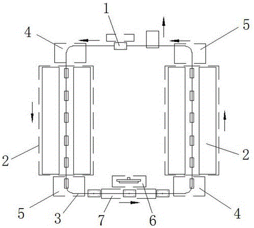 Curve pushing device for two-way conveying channel of combing machine