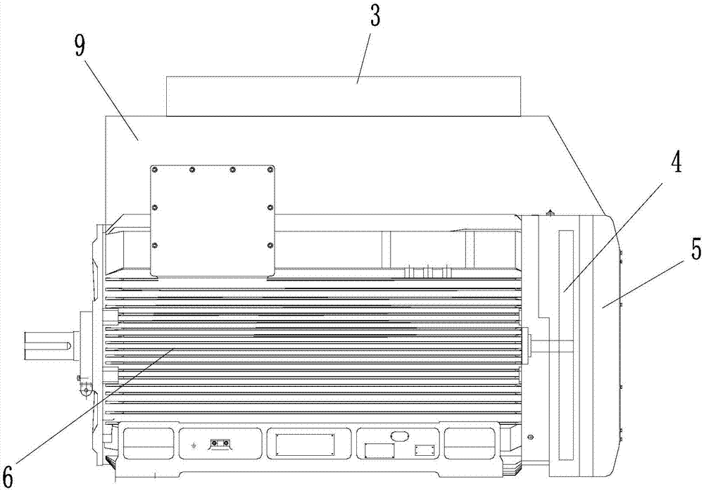 Motor heat radiation casing