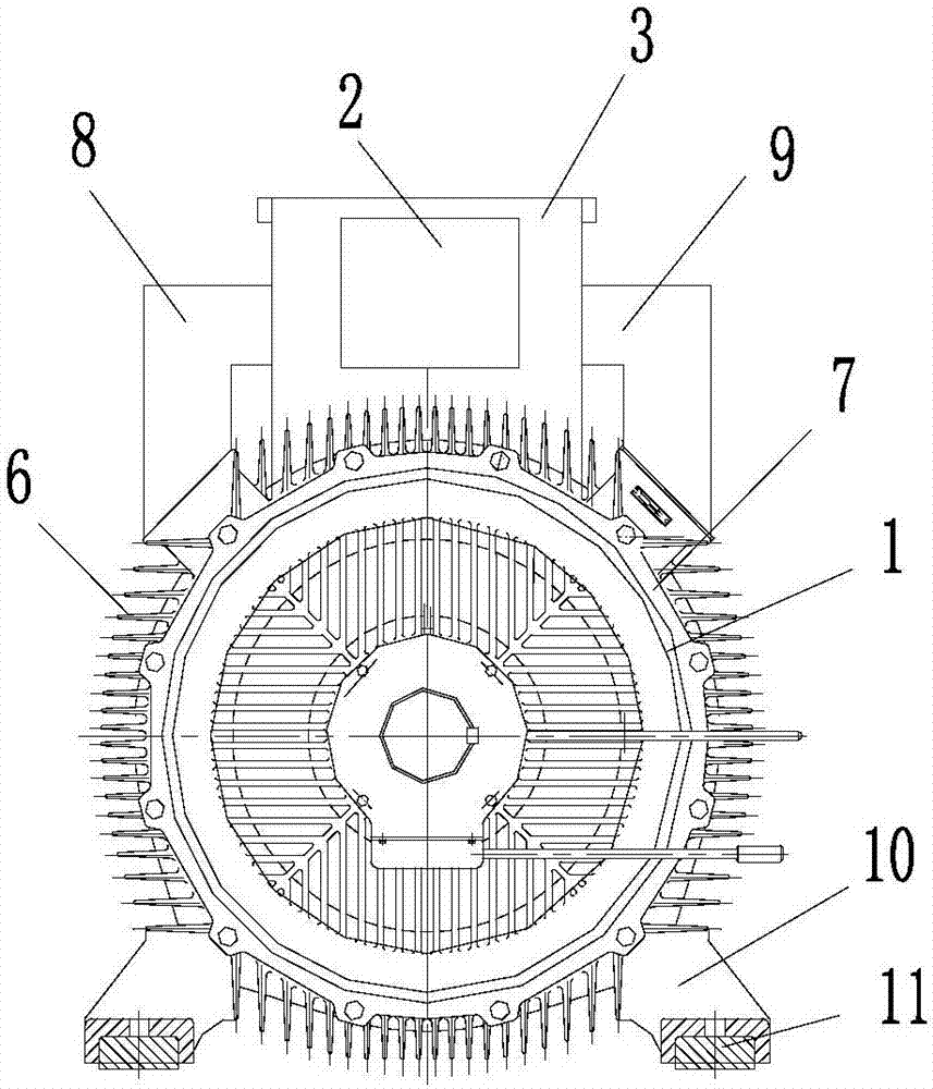 Motor heat radiation casing